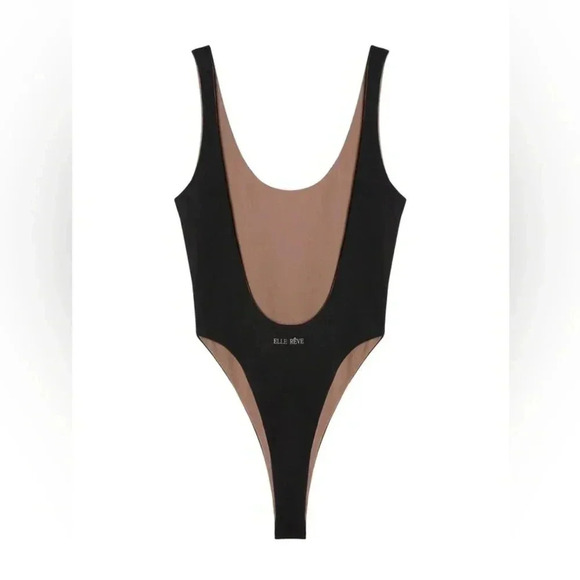 Elle Reve Peace Bodysuit Black/ Taupe - Picture 6 of 12